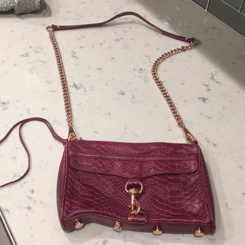 Rebecca Minkoff burgundy mini Mac crossbody